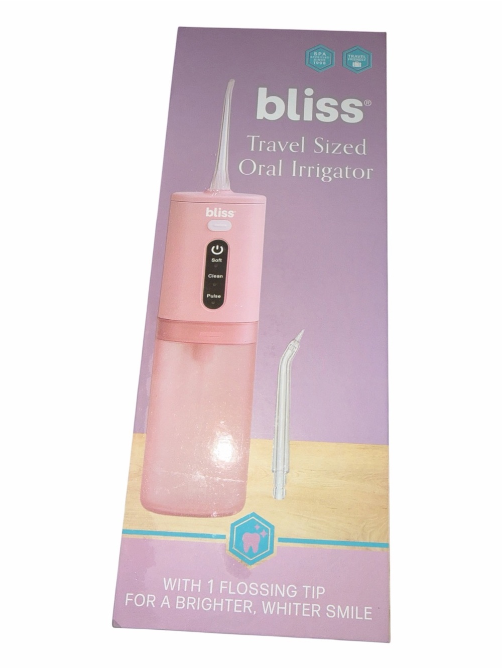 NWT Bliss Travel Sized Oral Irrigator Portable Water Flosser Pink